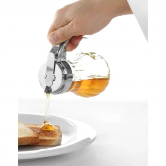 Dispenser miere Hendi, sticla/otel inoxidabil, O8x11,5 cm