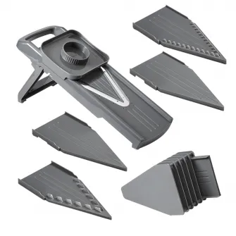 Dispozitiv pentru feliat legume 5 in 1 Metaltex Slice-V, 38 x 12 x 6/16 cm