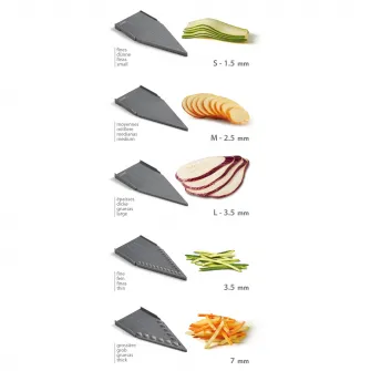 Dispozitiv pentru feliat legume 5 in 1 Metaltex Slice-V, 38 x 12 x 6/16 cm
