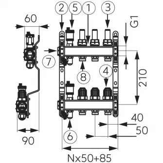 Distribuitor/colector Ferro tip SN-RZPU 1
