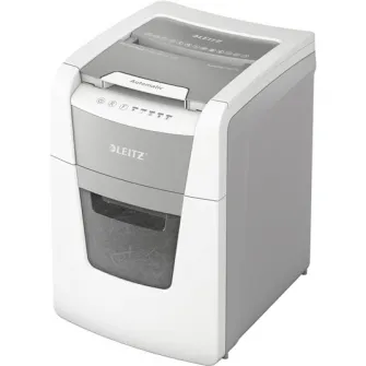 Distrugator documente automat Leitz IQ Small Office, P4, cross-cut (confeti), 100 coli, cos 34l, alb-gri