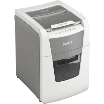 Distrugator documente automat Leitz IQ Small Office, P4, cross-cut (confeti), 100 coli, cos 34l, alb-gri