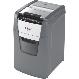 Distrugator documente automat REXEL OPTIMUM 130X, P4, cross-cut (confeti), 130 coli, cos 44l, negru-gri