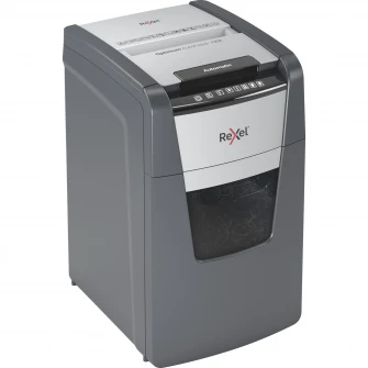 Distrugator documente automat REXEL OPTIMUM 130X, P4, cross-cut (confeti), 130 coli, cos 44l, negru-gri