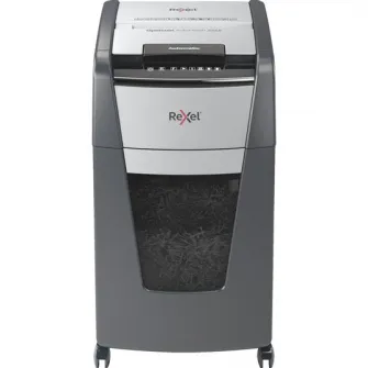 Distrugator documente automat REXEL OPTIMUM 225X, P4, cross-cut (confeti), 225 coli, cos 60l, negru-gri