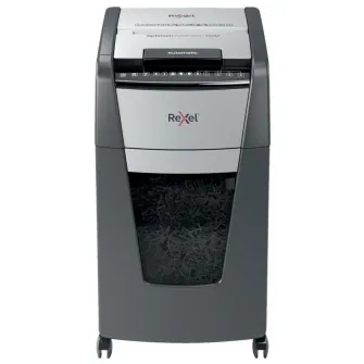 Distrugator documente automat REXEL OPTIMUM 300M, P5, micro-cut (particule), 300 coli, cos 60l, negr