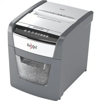 Distrugator documente automat REXEL OPTIMUM 50X, P4, cross-cut (confeti), 50 coli, cos 20l, negru-gri