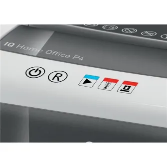 Distrugator documente manual Leitz IQ Home Office Slim, P4, cross-cut (confeti), 10 coli, cos 23l, silentios, alb