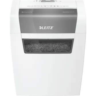 Distrugator documente manual Leitz IQ Home, P4, cross-cut (confeti), 6 coli, cos 15l, alb