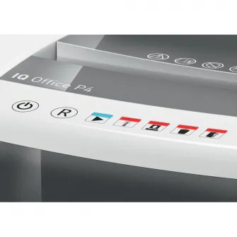 Distrugator documente manual Leitz IQ Office, P4, cross-cut (confeti), 15 coli, cos 23l, silentios, alb