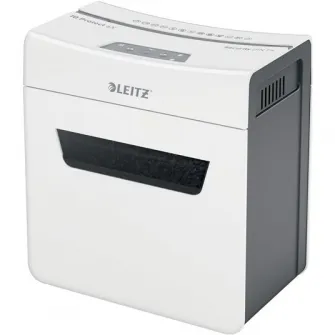Distrugator documente manual Leitz IQ Protect 6X, P4, cross-cut (confeti), 6 coli, cos 10l, alb