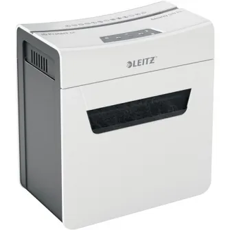 Distrugator documente manual Leitz IQ Protect 6X, P4, cross-cut (confeti), 6 coli, cos 10l, alb