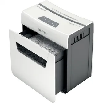 Distrugator documente manual Leitz IQ Protect 6X, P4, cross-cut (confeti), 6 coli, cos 10l, alb