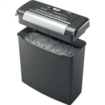 Distrugator documente manual REXEL MOMENTUM S206, P2, strip-cut (fasii), 6 coli, cos 9l, negru