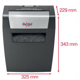 Distrugator documente manual REXEL MOMENTUM X308, P3, cross-cut (confeti), 8 coli, cos 15l, negru
