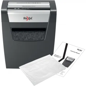 Distrugator documente manual REXEL MOMENTUM X312, P3, cross-cut (confeti), 12 coli, cos 23l, negru