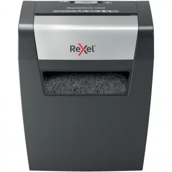 Distrugator documente manual REXEL MOMENTUM X406, P4, cross-cut (confeti), 6 coli, cos 15l, negru