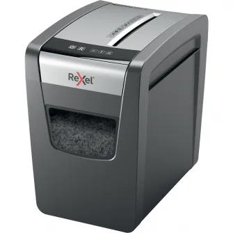 Distrugator documente manual REXEL MOMENTUM X410 Slim, P4, cross-cut (confeti), 10 coli, cos 23l, negru