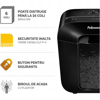 Distrugator documente Powershred® LX25, 6 coli, Cross-Cut