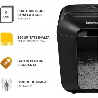 Distrugator documente Powershred® LX50, 9 coli, Cross-Cut