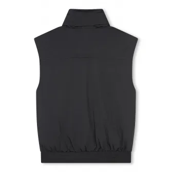 DKNY, Vesta cu fermoar si gluga detasabila, Negru stins, 162 CM