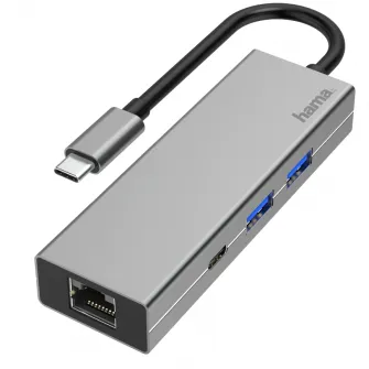 Docking Station Hama Multiport, 4 Ports, LAN, USB Type-C