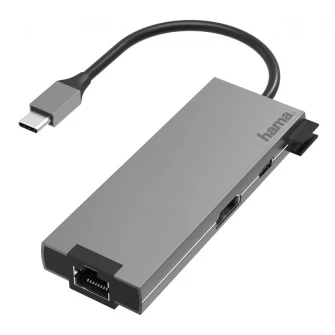 Docking Station Hama Multiport, 5 Ports, HDMI, LAN, USB Type-C