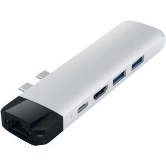 Docking station Satechi Aluminium TYPE-C PRO Hub, Ethernet, Silver