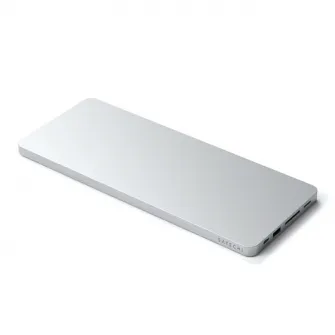 Docking station Satechi Slim pentru iMac 24, 1 x Port Upstream Tip C, 2 x USB 2.0, 1 x Micro SD, 1 x card SD, 1 x USB-A, 1 x slot SSD M.2, 1 x USB-C, cablu inclus, Argintiu