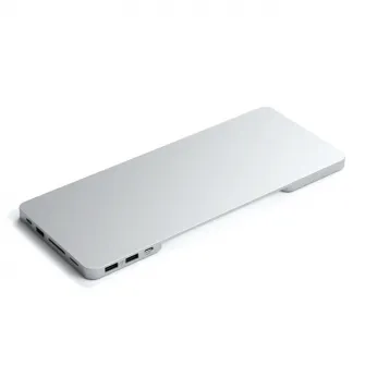 Docking station Satechi Slim pentru iMac 24, 1 x Port Upstream Tip C, 2 x USB 2.0, 1 x Micro SD, 1 x card SD, 1 x USB-A, 1 x slot SSD M.2, 1 x USB-C, cablu inclus, Argintiu