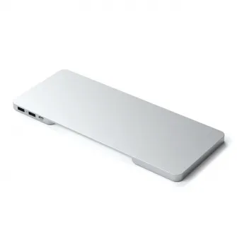 Docking station Satechi Slim pentru iMac 24, 1 x Port Upstream Tip C, 2 x USB 2.0, 1 x Micro SD, 1 x card SD, 1 x USB-A, 1 x slot SSD M.2, 1 x USB-C, cablu inclus, Argintiu