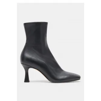 Dolce Vita, Botine de piele ecologica cu toc kitten, Negru, Gri antracit, 40