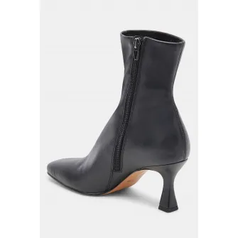 Dolce Vita, Botine de piele ecologica cu toc kitten, Negru, Gri antracit, 40