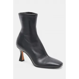 Dolce Vita, Botine de piele ecologica cu toc kitten, Negru, Gri antracit, 40
