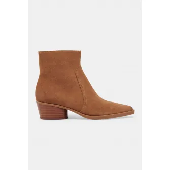 Dolce Vita, Botine de piele intoarsa ecologica cu varf ascutit, Caramel, 40