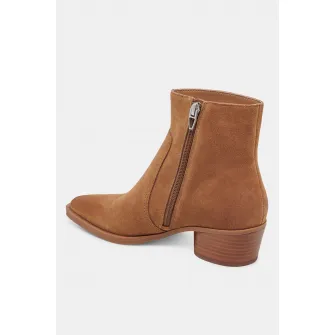 Dolce Vita, Botine de piele intoarsa ecologica cu varf ascutit, Caramel, 40