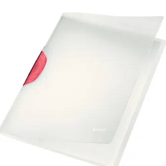 Dosar cu clip Leitz Magic ColorClip, PP, reciclabil, A4, 30 coli, rosu