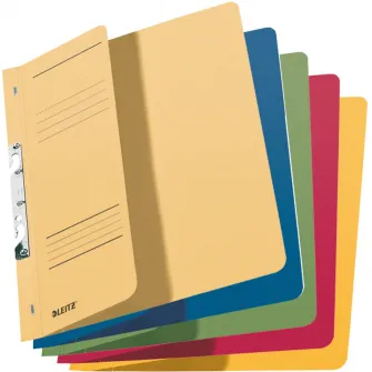 Dosar cu sina Leitz 1/2, carton, A4, incopciat, 170 coli, 5 buc/set, diverse culori