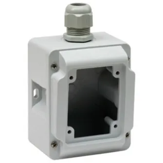 Doza aplicata Schneider Electric PratiKa PKZ085, 65x85 mm IP67 gri, pentru tablouri organizare electrica Santier