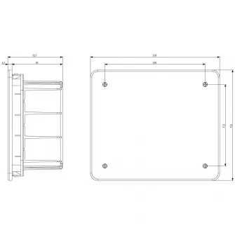 Doza derivatie incastrata in zidarie VIMAR V70005, 154x128x70mm