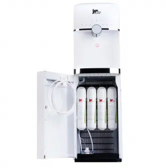 Dozator apa cu sistem de filtrare Living Solutions 1643S, acordare la reteau de apa curenta, touch button, rezervor 5l, Alb