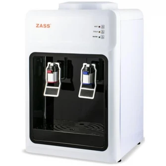 Dozator apa de birou, Zass ZTWD 13C cu compresor, Putere incalzire 550W, putere racire 90W, Protectie copii la robinetul de apa fierbinte, functional cu bidoane de apa 11 l si 19 l, Alb