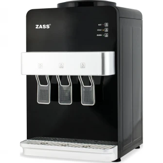 Dozator apa de birou, Zass ZTWD 14C cu compresor, Putere incalzire 550W, putere racire 90W, functional cu bidoane de apa 11 l si 19 l, Negru