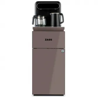 Dozator apa de podea multifunctional ZASS ZWD 19 CS, cu cu amplasarea bidonului la baza si Tea Bar, Apa calda/rece, Ceainic, Racire cu compresor, Culoare Coffe