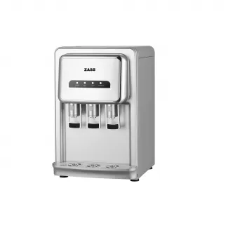 Dozator de apa de birou ZASS ZTWD 26 WF Argintiu, Cu filtrare, Racire cu compresor, Putere incalzire 500W, apa rece/calda, Argintiu