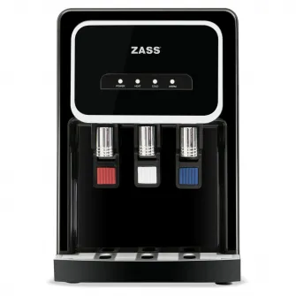 Dozator de apa de birou ZASS ZTWD 26 WF Negru, Cu filtrare, Racire cu compresor, Putere incalzire 500W, apa rece/calda, Negru