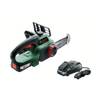 Drujba cu lant (fierastrau) pe acumulator Bosch UniversalChain 18, 18 V, 20 cm lungime lama, 4.5 m/s viteza lant, accesorii incluse