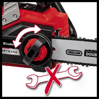 Drujba (fierastrau cu lant) pe acumulator Einhell Power X-Change FORTEXXA 18/30, 18 V, 27 cm lungime taiere, maner Softgrip, motor Brushless, fara acumulator/incarcator