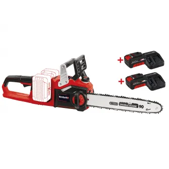 Drujba (fierastrau cu lant) pe acumulator Einhell PXC GE-LC 36/35 Li-Solo, 2x18 V, 35 cm lungime lama, 15 m/s viteza lant + Starter kit Einhell PXC 2 acumulatori 18 V, 4.0 Ah, incarcator