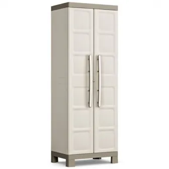 Dulap 4 rafturi Keter Excellence Tall 241046, 15 kg/raft, certificat TUV GS, 65 x 45 x 97 cm dimensiune, bej/gri